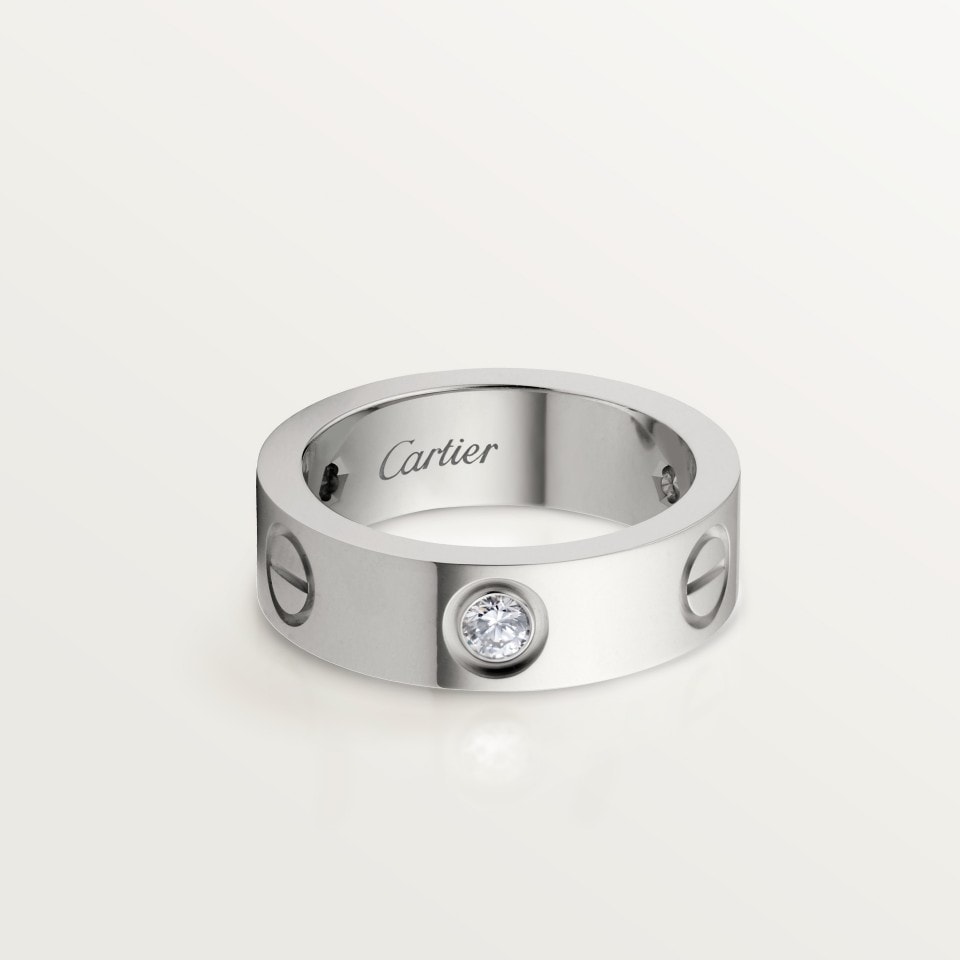 Cartier LOVE Ring Classic Model 3 Diamonds White Gold
