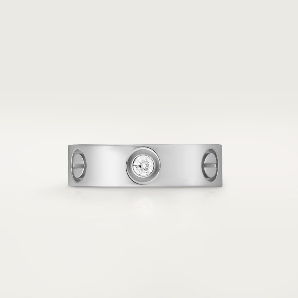 Cartier LOVE Ring Classic Model 3 Diamonds White Gold