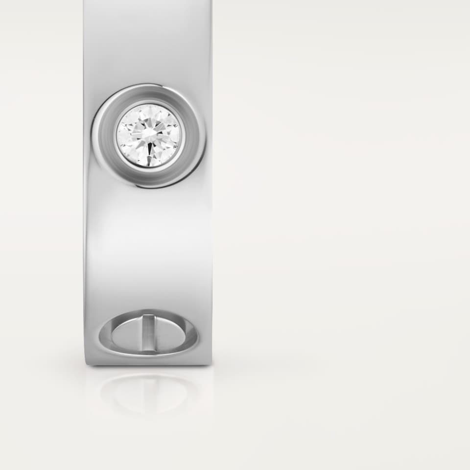Cartier LOVE Ring Classic Model 3 Diamonds White Gold