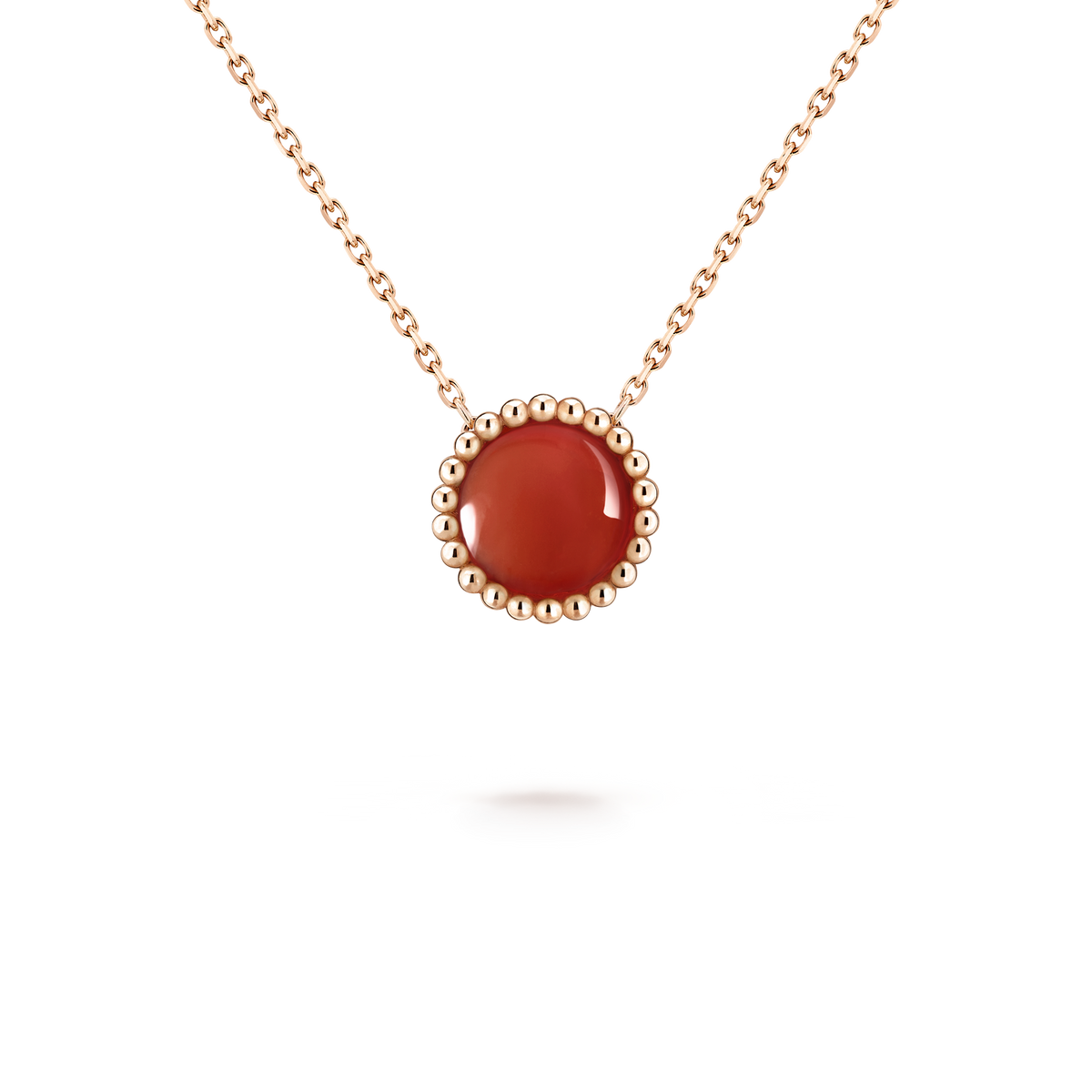 Van Cleef & Arpels Perlée Couleurs Carnelian Pendant 18K Rose Gold