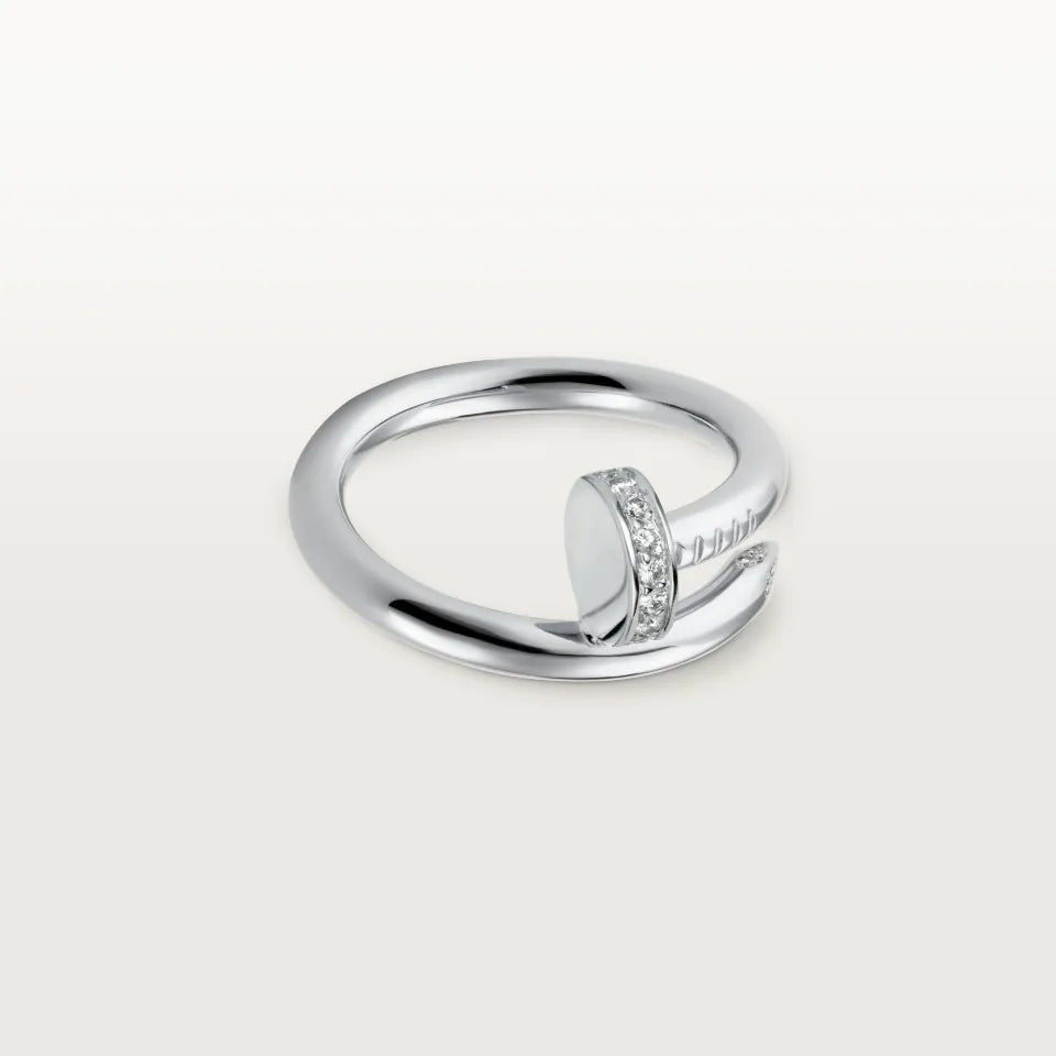 Cartier Juste un Clou Ring Classic Model Diamonds 18K White Gold