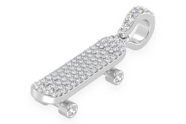 Erkals Jewellers Skateboard Pendant 18K Gold Diamond 0.35ctw