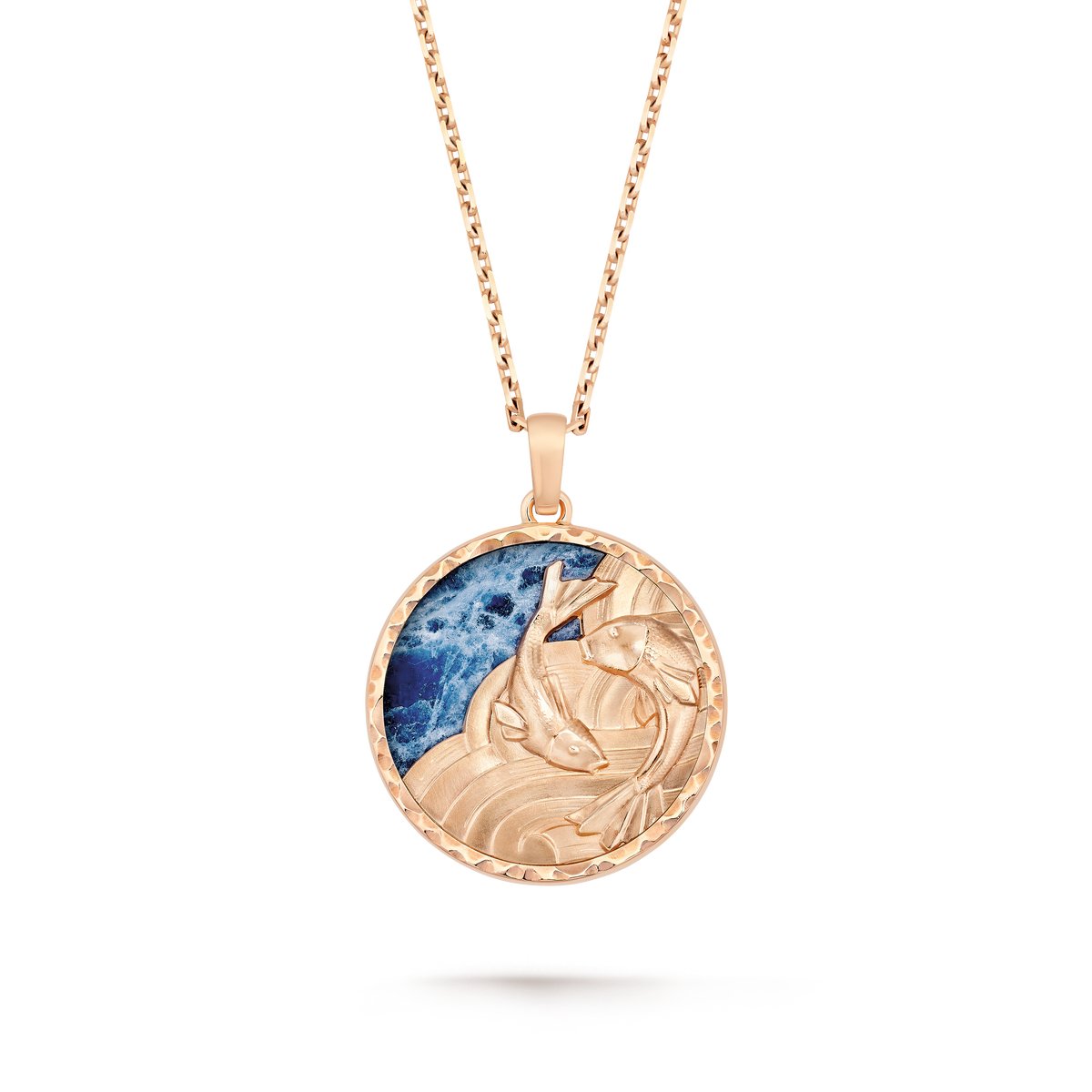 Van Cleef & Arpels Zodiaque Piscium (Pisces) Sodalite Long Necklace 18K Rose Gold