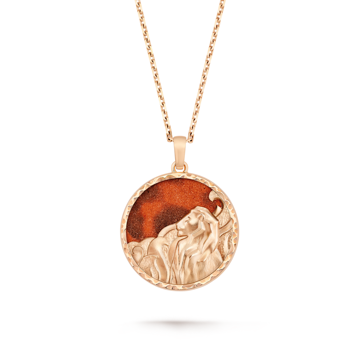 Van Cleef & Arpels Zodiaque Leonis (Leo) Jasper Long Necklace 18K Rose Gold