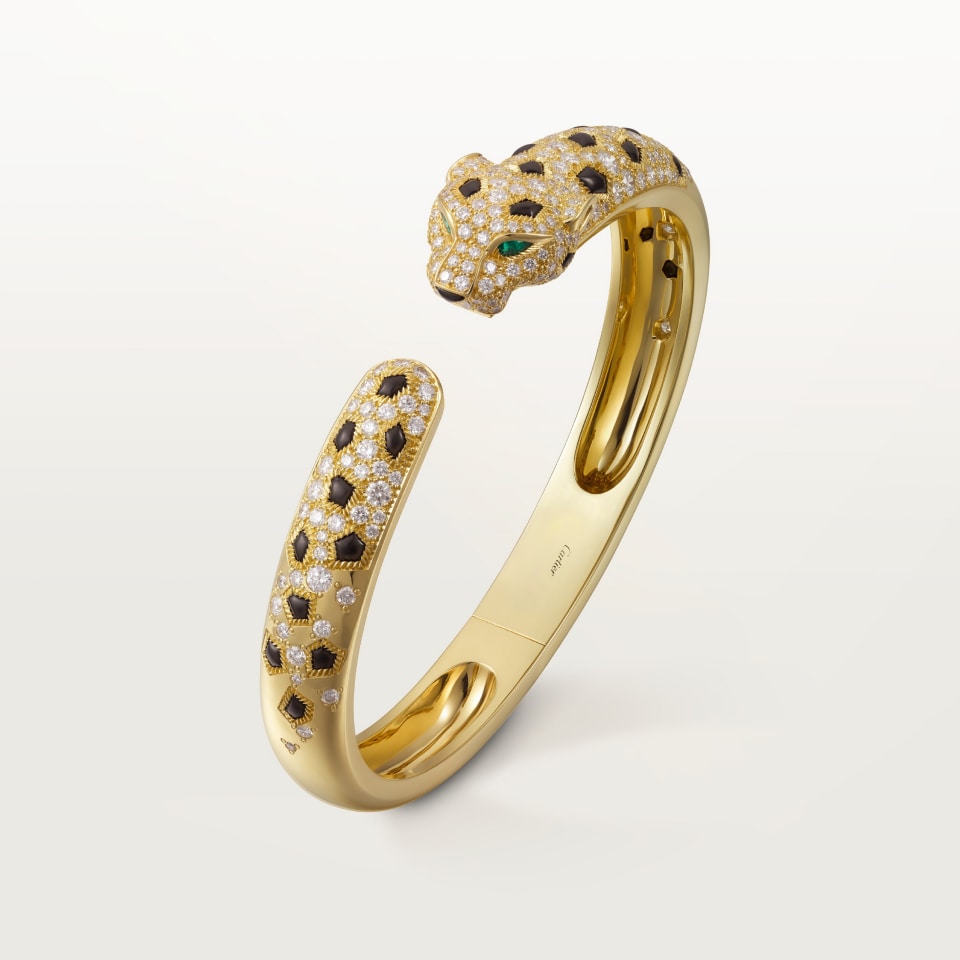Cartier Panthère Bracelet Medium Model Semi-Paved 18K Yellow Gold