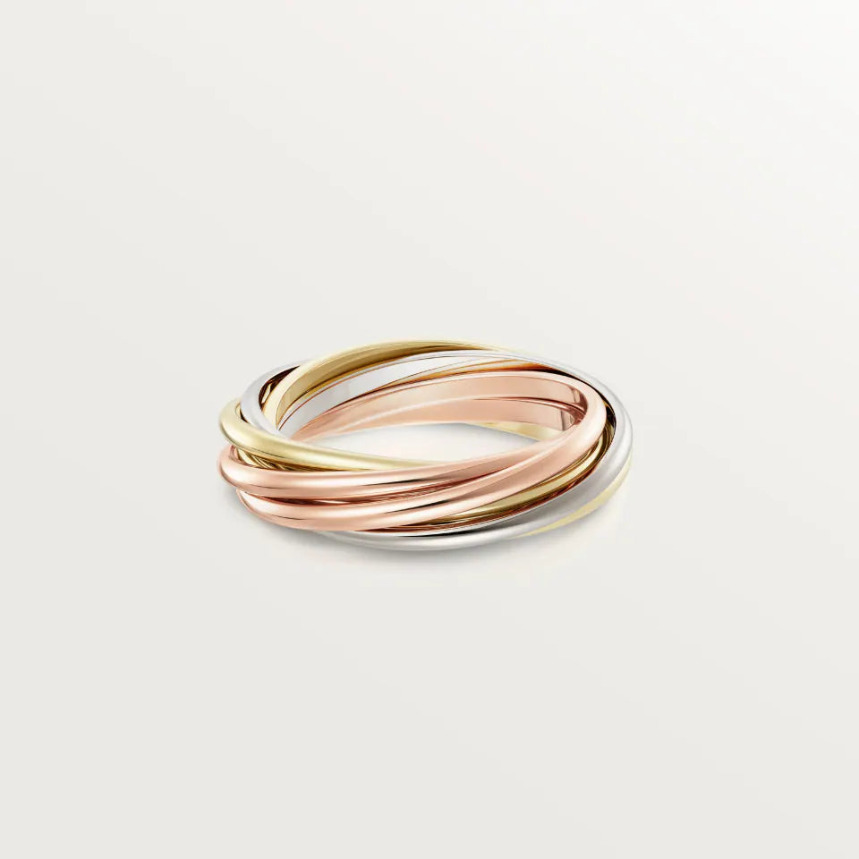 Cartier Trinity Ring Seven Rows 18K White, Yellow & Rose Gold