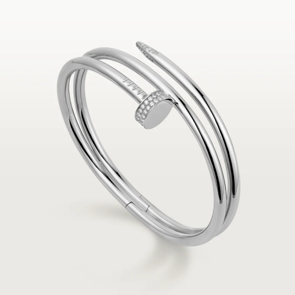 Cartier Juste un Clou Bracelet Double Diamonds 18K White Gold