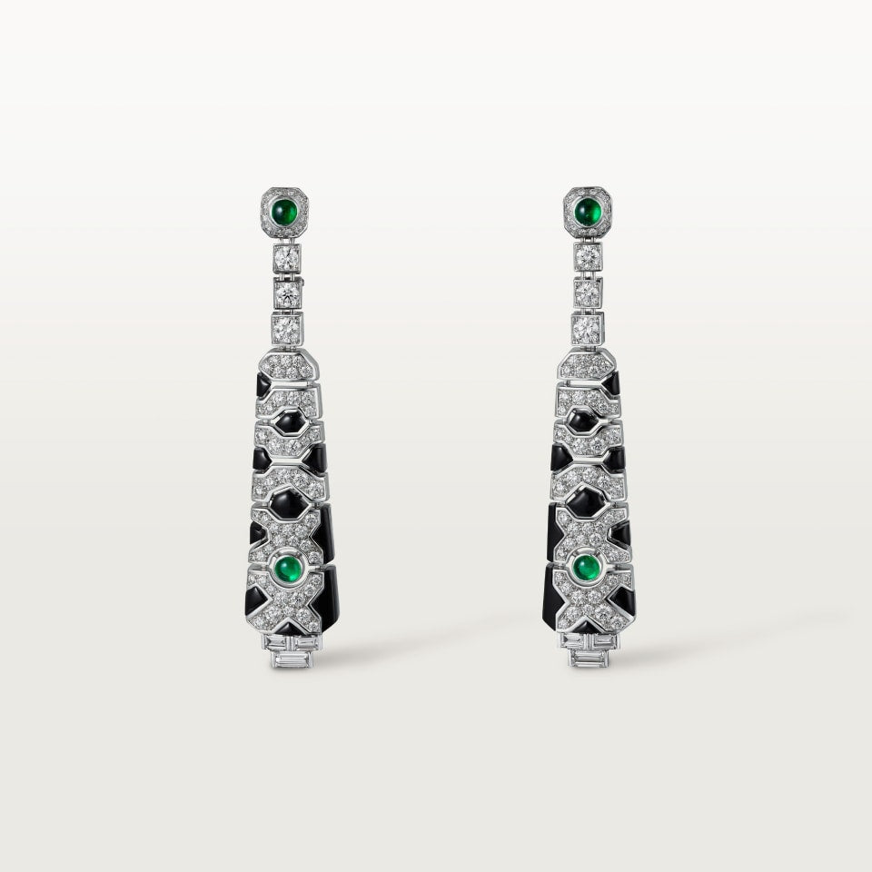 Cartier Panthère de Cartier Earrings White Gold Emeralds Diamonds