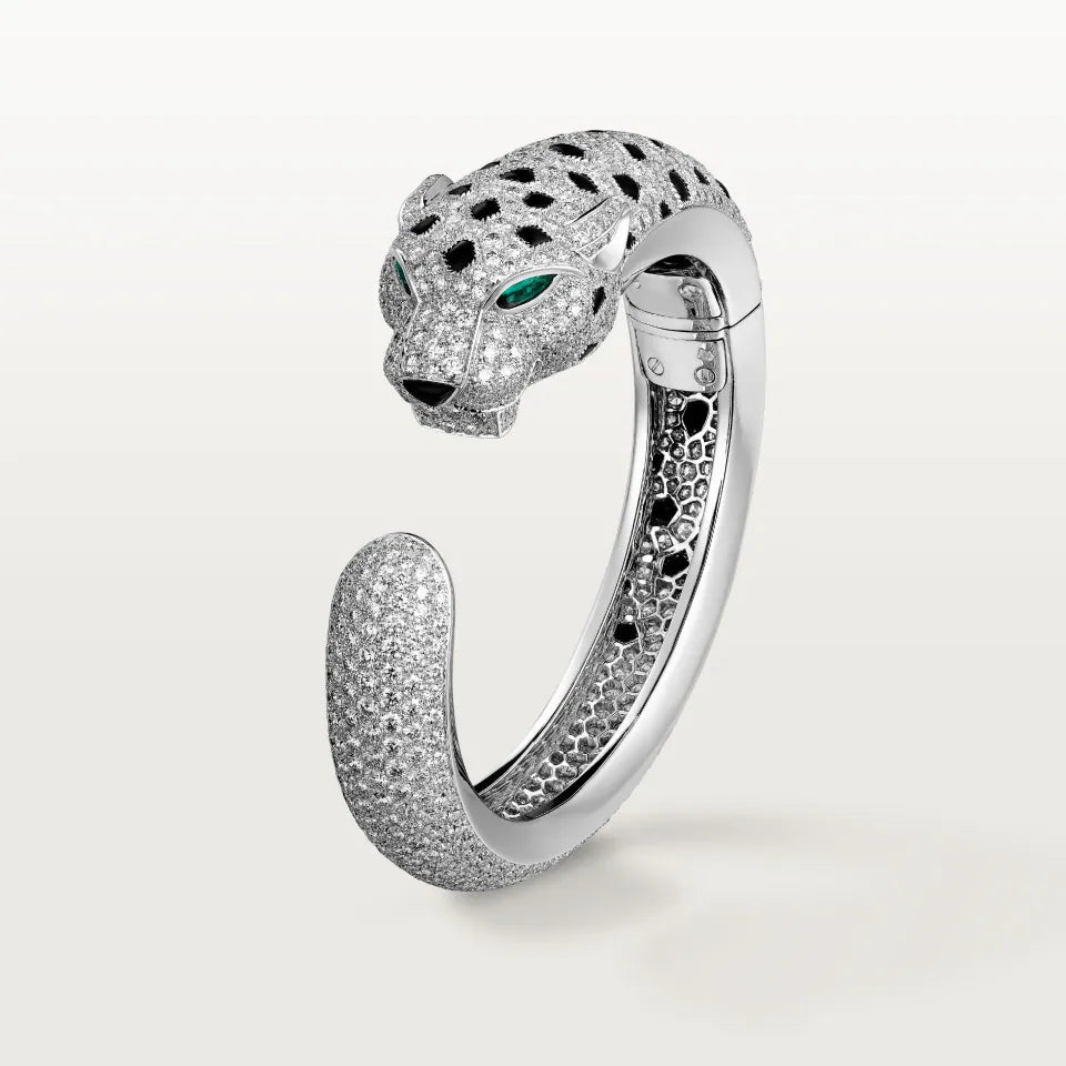 Cartier Panthère de Cartier Bracelet Paved Emeralds Onyx Diamonds Platinum