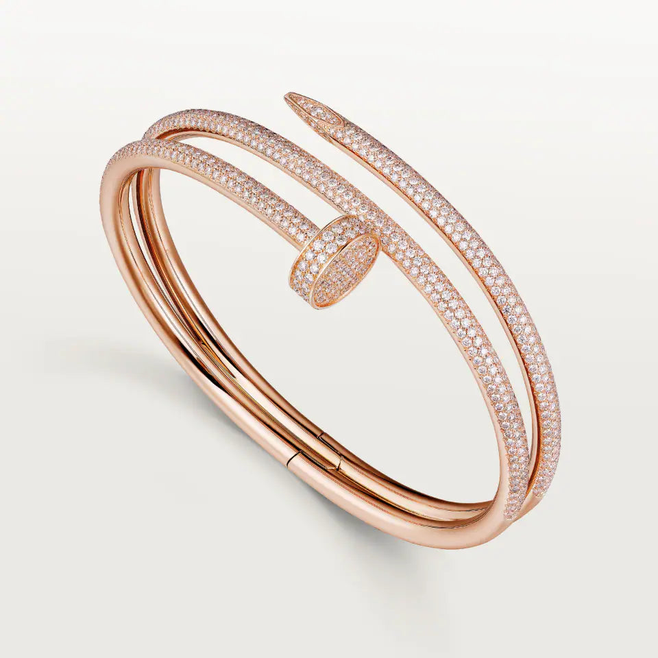 Cartier Juste un Clou Bracelet Double Semi-Paved Diamonds 18K Rose Gold