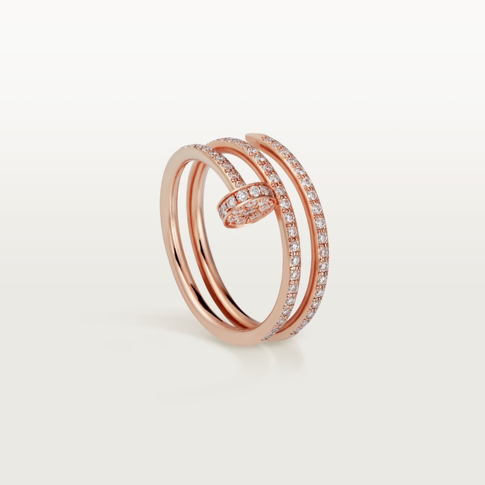 Cartier Juste un Clou Ring Double Diamonds Rose Gold