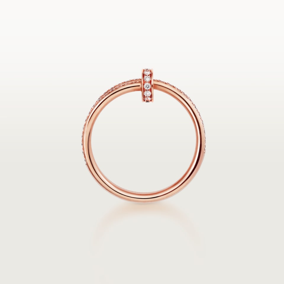 Cartier Juste un Clou Ring Double Diamonds Rose Gold