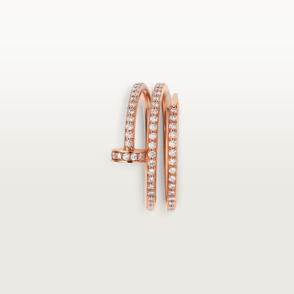 Cartier Juste un Clou Ring Double Diamonds Rose Gold
