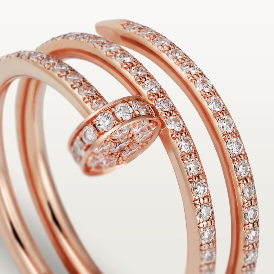 Cartier Juste un Clou Ring Double Diamonds Rose Gold