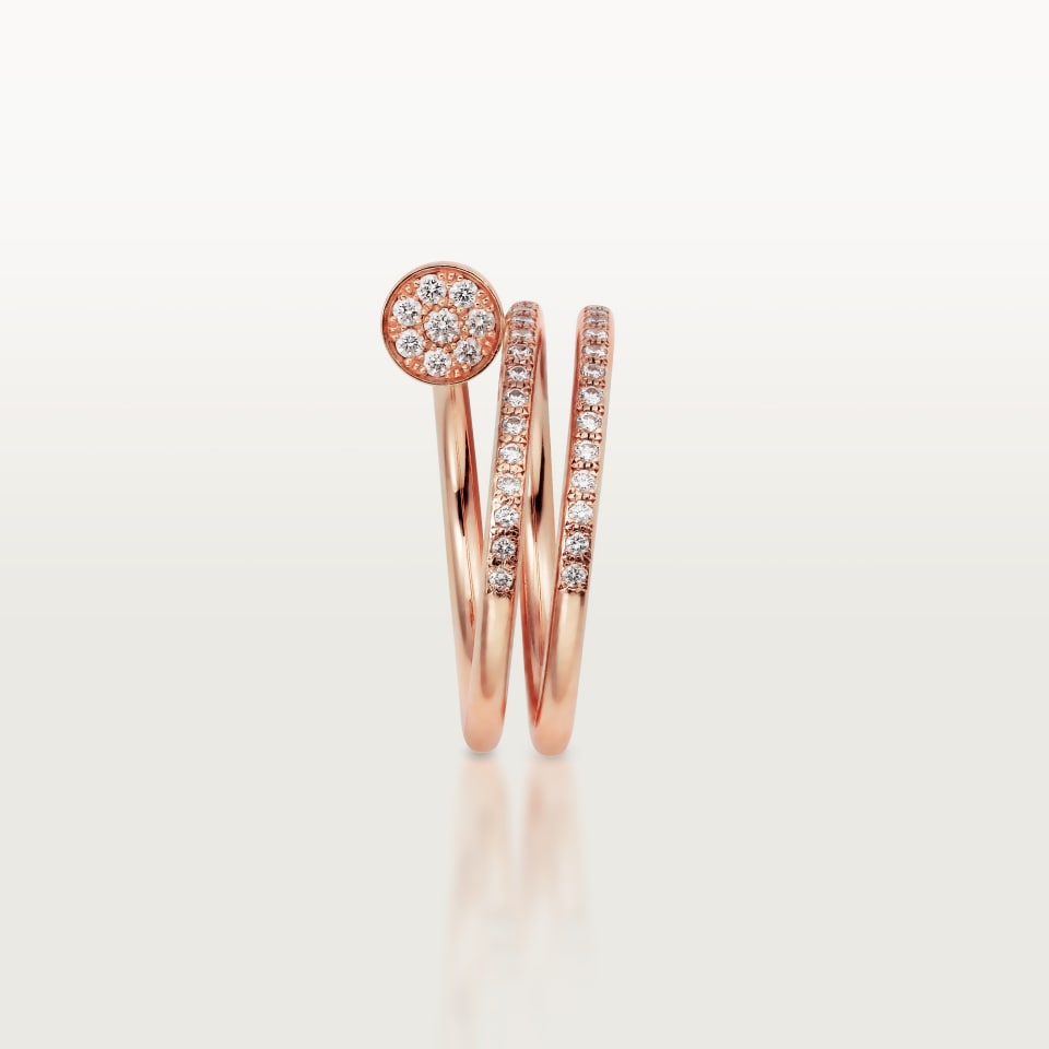 Cartier Juste un Clou Ring Double Diamonds Rose Gold