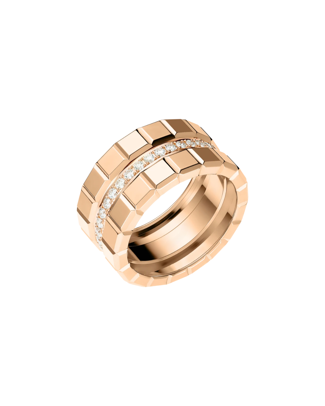 Ice Cube Diamond Ring 18ct Rose Gold