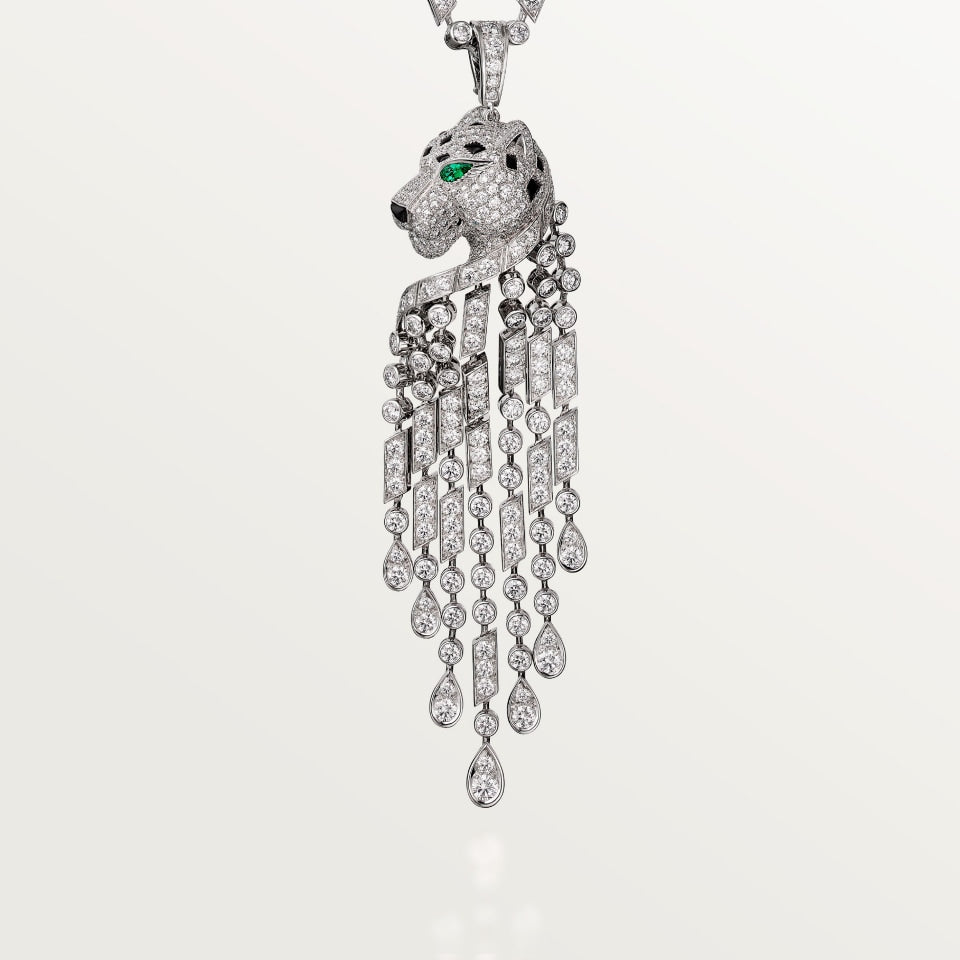 Cartier Panthère de Cartier Necklace White Gold Emeralds Onyx Diamonds
