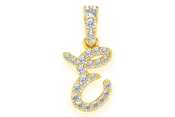 Erkals Jewellers Painter Letter Pendant 18K Gold Diamond 0.20ctw