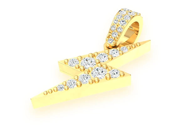 Erkals Jewellers Lightning Bolt Pendant 18K Gold Diamond 0.50ctw