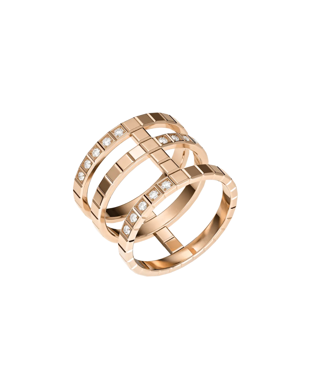 Ice Cube Diamond Ring 18ct Rose Gold