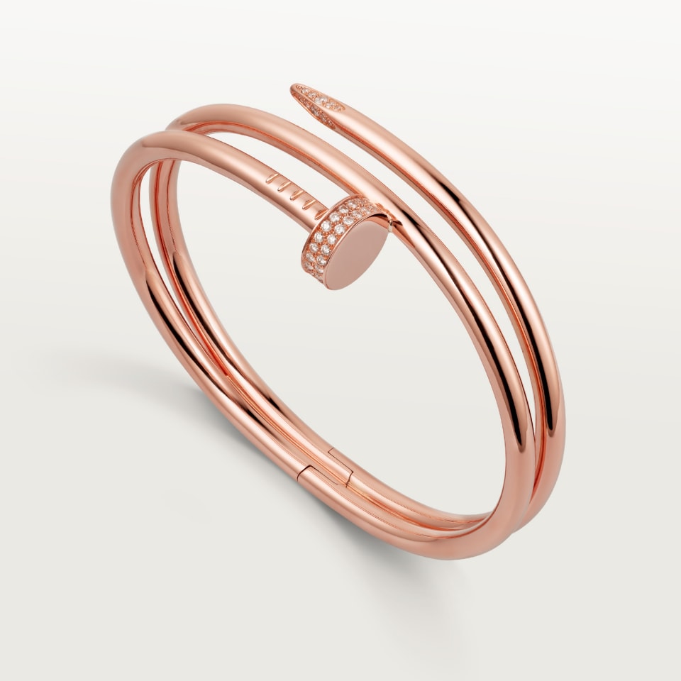 Cartier Juste Un Clou Bracelet Double Diamonds 18K Rose Gold