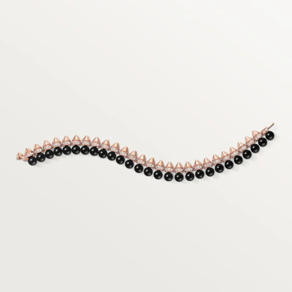 Cartier Clash de Cartier Bracelet Flexible Onyx Extra-Large Model Diamonds 18K Rose Gold