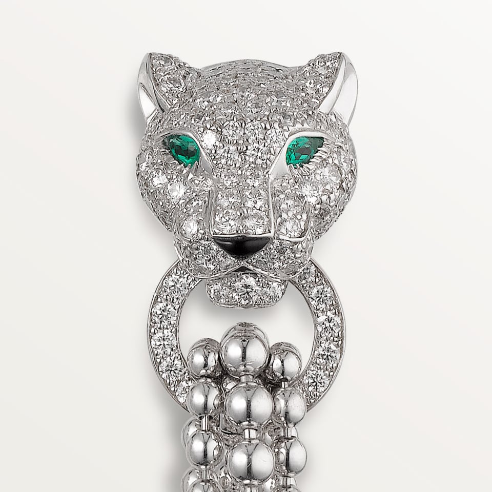 Cartier Panthère de Cartier Earrings White Gold Diamonds Emeralds Onyx