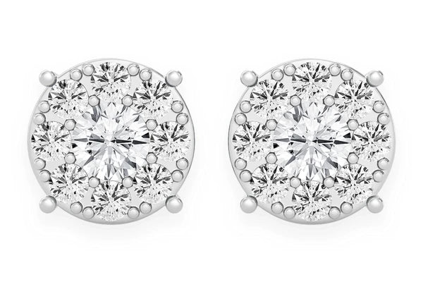 Erkals Jewellers Mosaic Stud Earrings 18K Gold 2.00ctw
