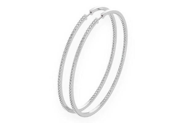 Erkals Jewellers 3-Inch Inside Out Hoop Earrings 18K Gold 6.25ctw