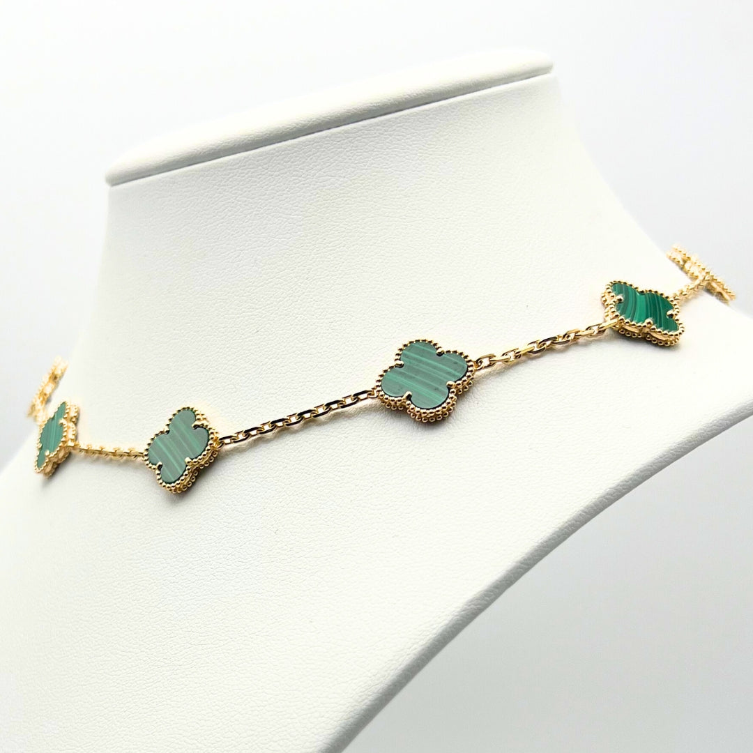 Van Cleef & Arpels Collar Vintage Alhambra 10 Motivos Malaquita Oro amarillo de 18 quilates