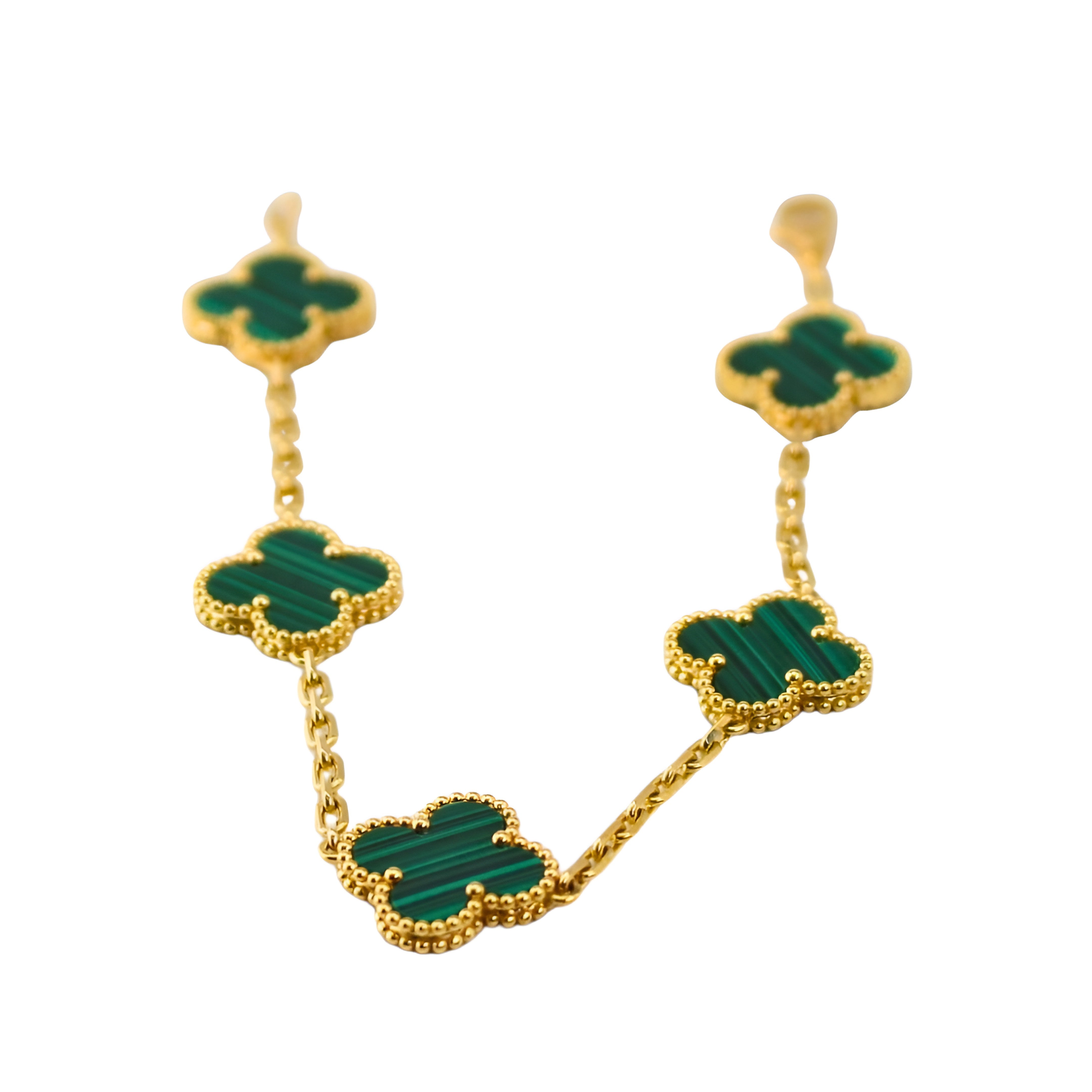 Van Cleef & Arpels Pulsera Vintage Alhambra 5 Motivos Malaquita Oro amarillo de 18 quilates