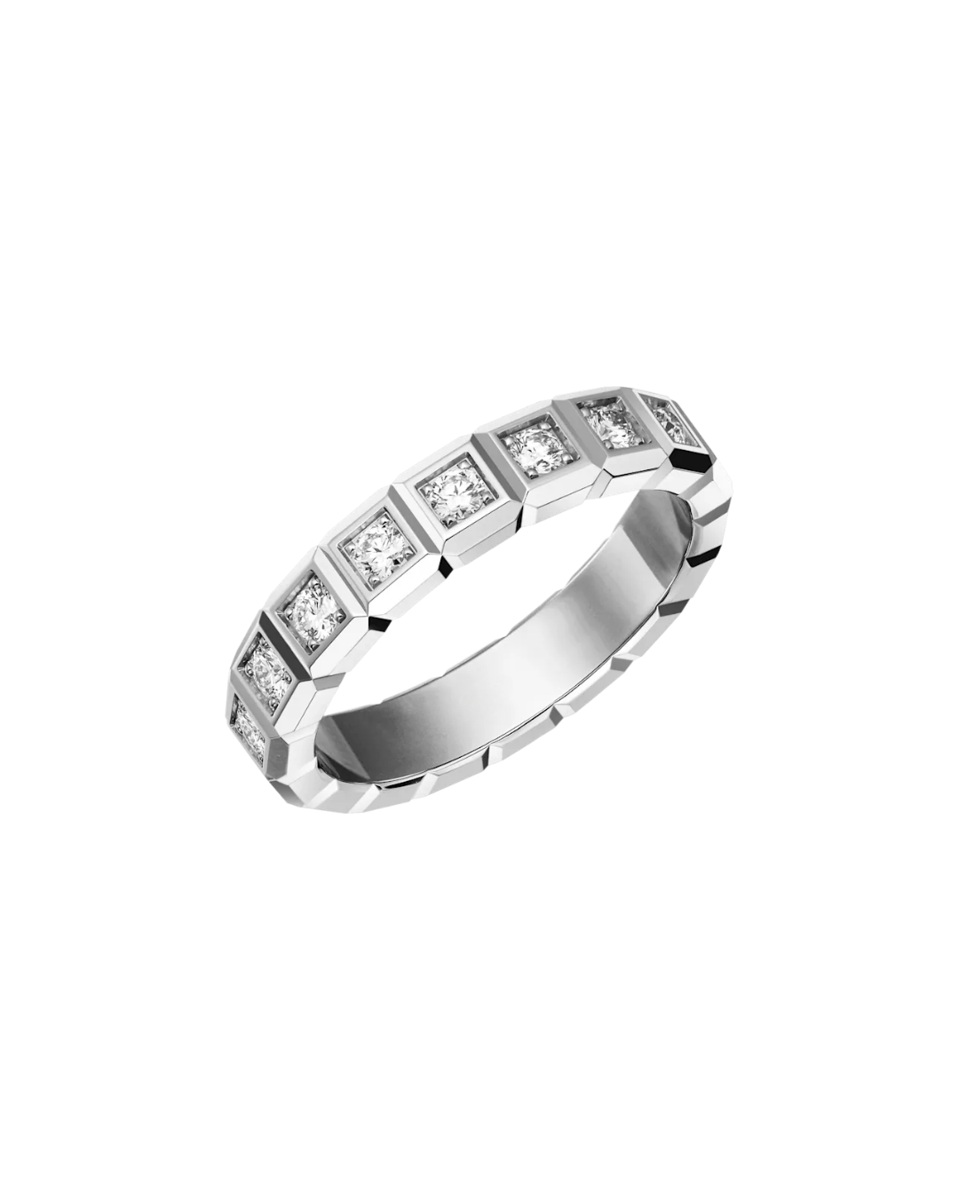 Ice Cube Full-Set Diamond Ring 18ct White Gold