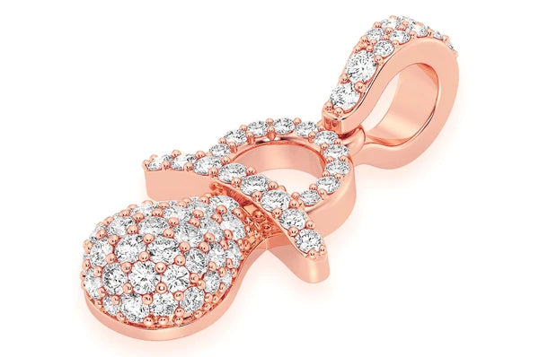 Sucette pour bébé Pendentif diamant 0,50 ct en or massif 14 carats