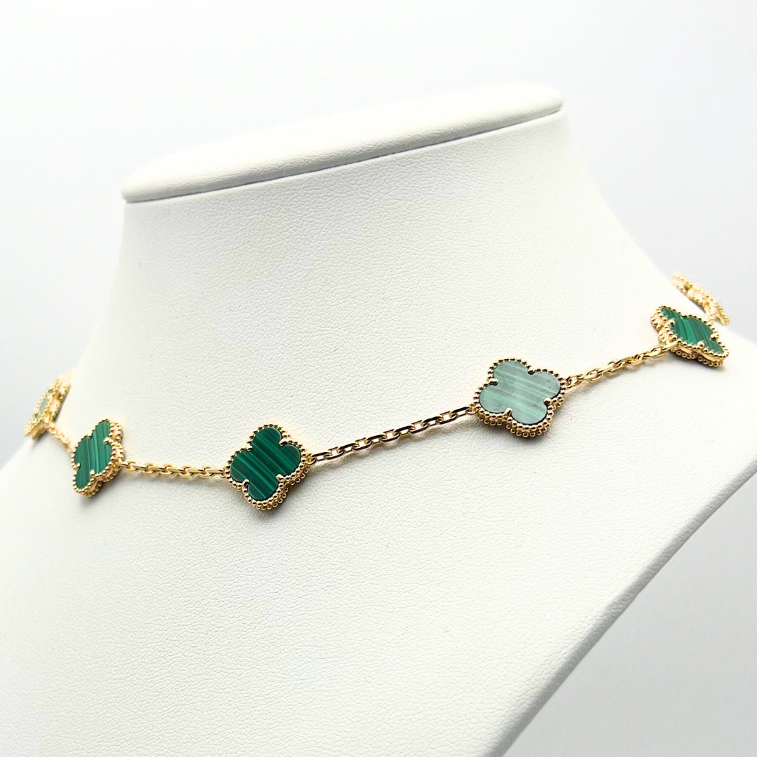 Van Cleef & Arpels Collar Vintage Alhambra 10 Motivos Malaquita Oro amarillo de 18 quilates