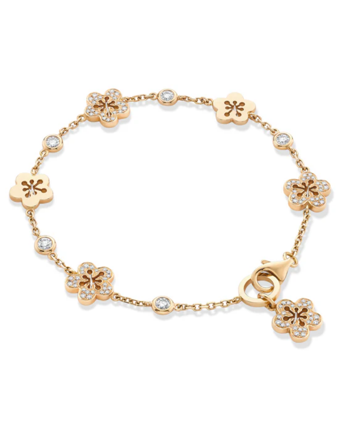 Blossom Gold Diamond Charm Bracelet