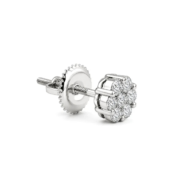 Erkals Jewellers Flower Stud Earrings 18K Gold 0.75ctw