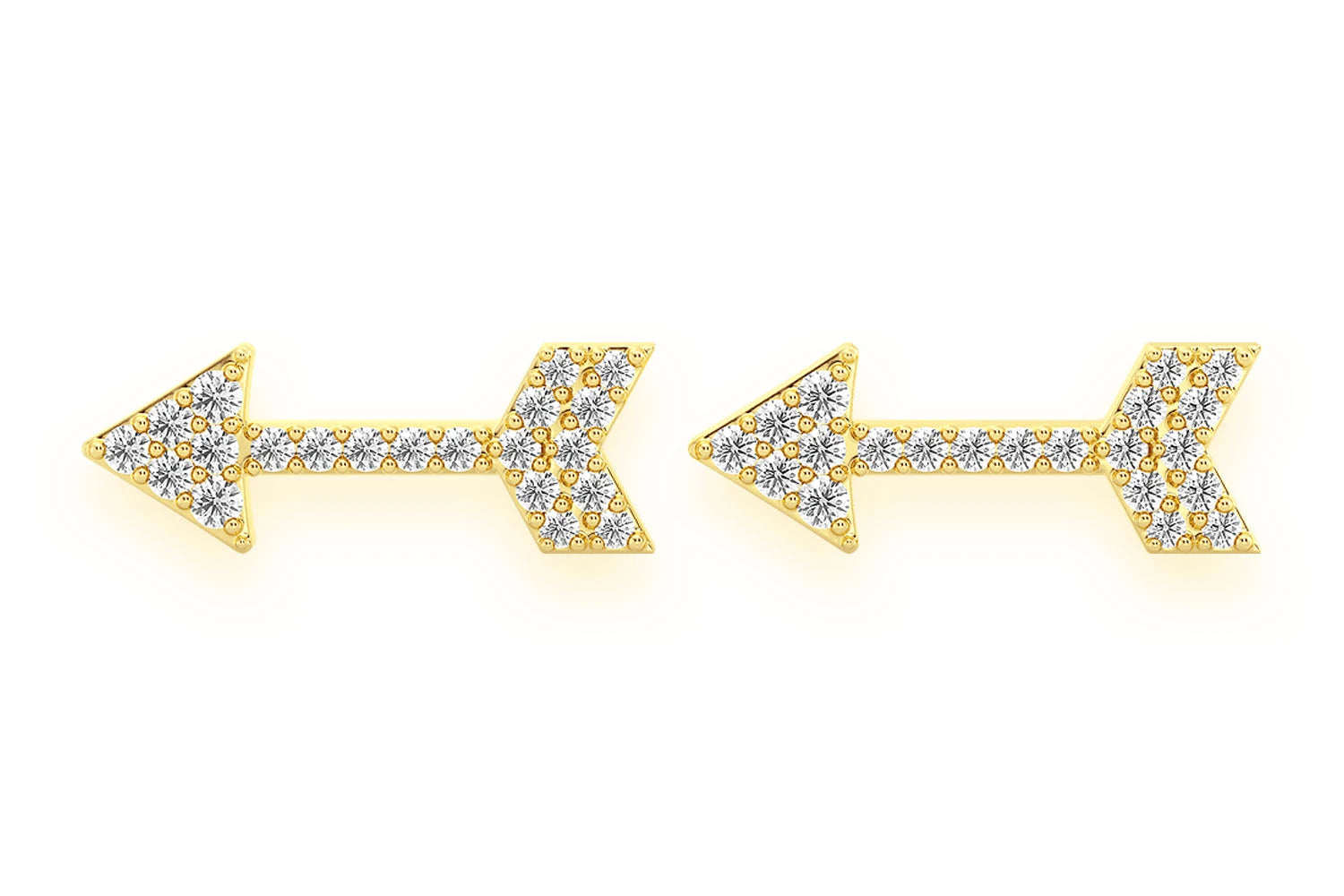 Erkals Jewellers Mini Arrow Stud Earrings 18K Gold 0.20ctw