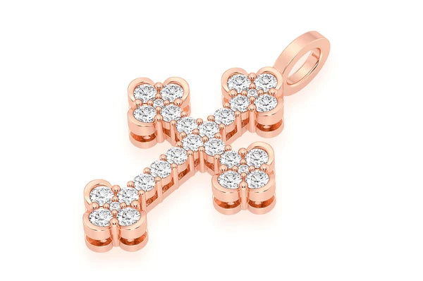 Pendentif diamant Selene Cross 0,85 ct en or massif 14 carats