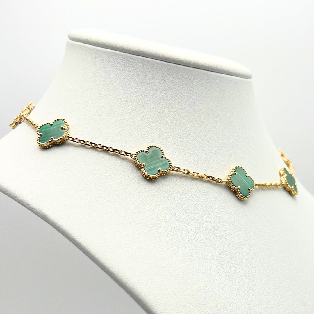 Van Cleef & Arpels Collar Vintage Alhambra 10 Motivos Malaquita Oro amarillo de 18 quilates