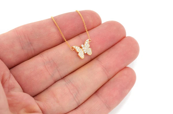 Erkals Jewellers Butterfly Emoji Pendant 18K Gold Diamond 0.20ctw