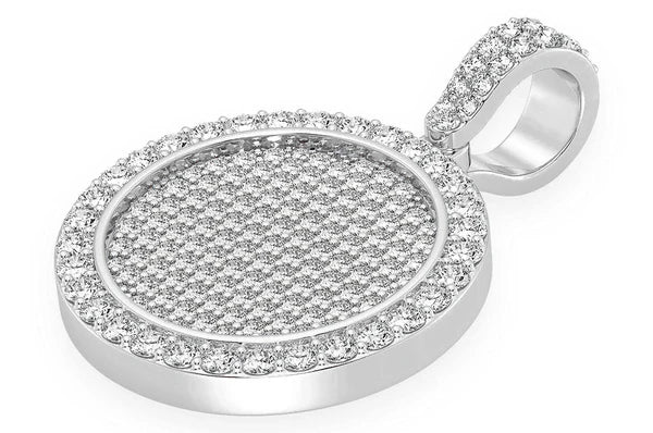 2.00ct Diamond Circle Medallion Pendant 18K Solid Gold