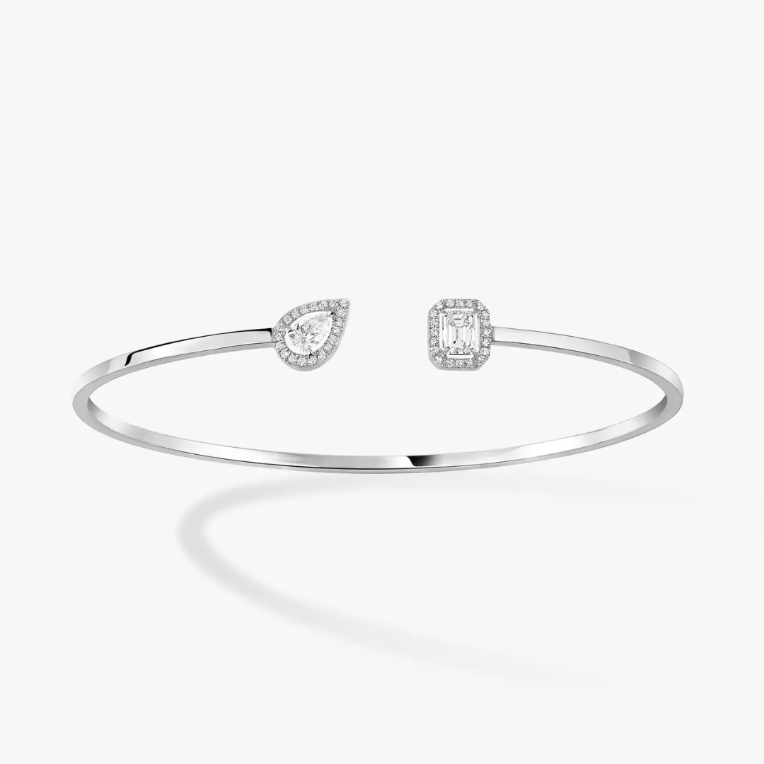 My Twin Toi & Moi Thin Diamond Bangle 18ct Gold