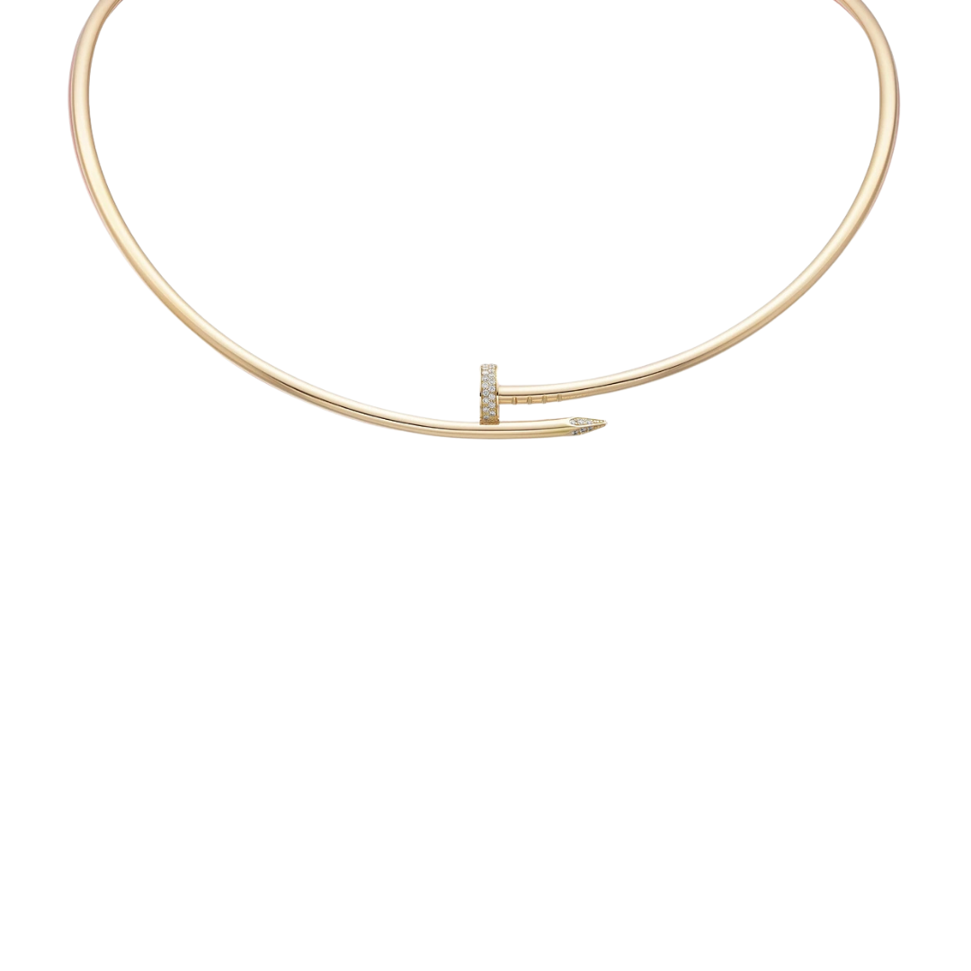 Cartier Juste Un Clou Torque Necklace Small Diamond Tip 18ct Gold