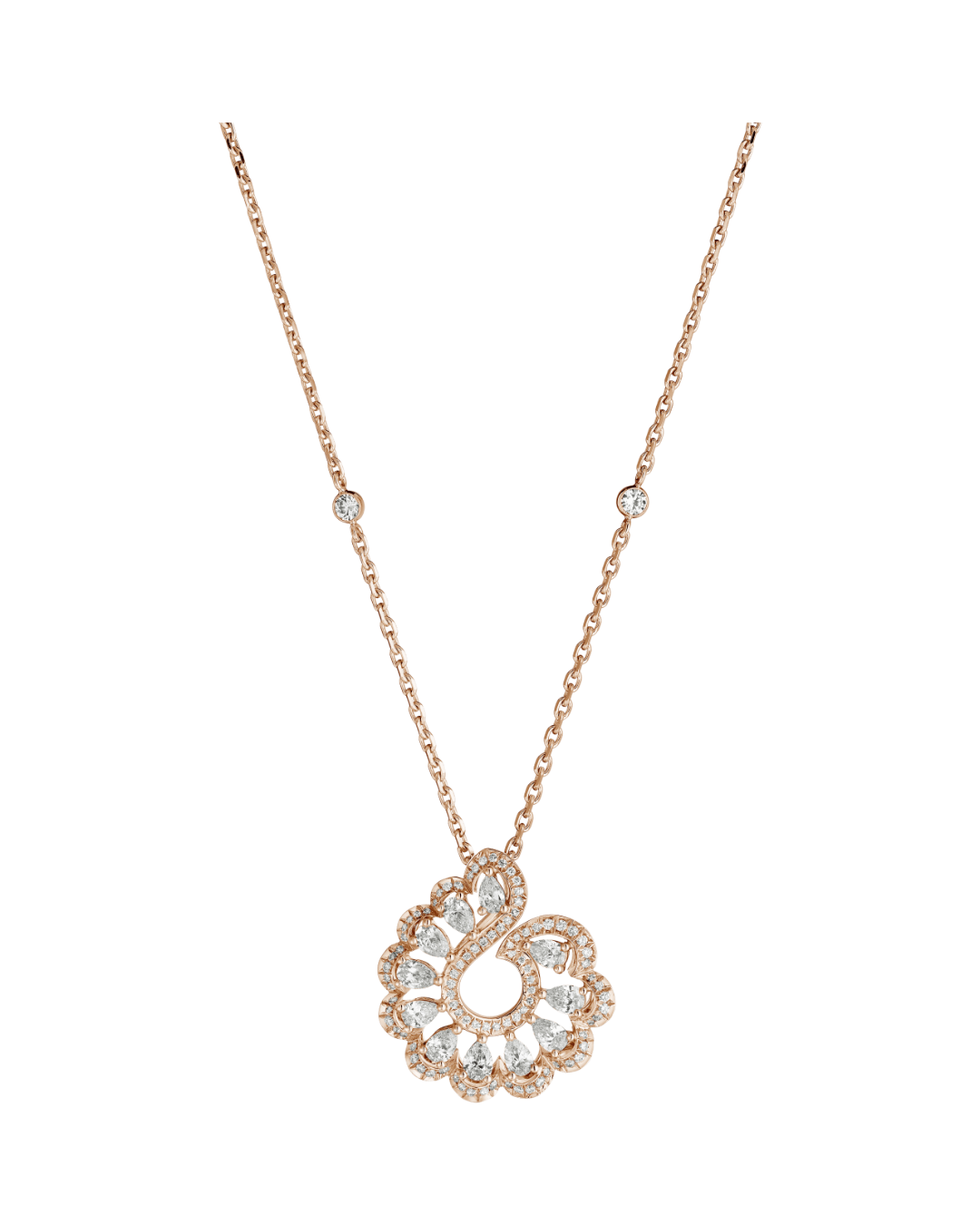 Precious Lace Vague Diamond Pendant 18ct Rose Gold