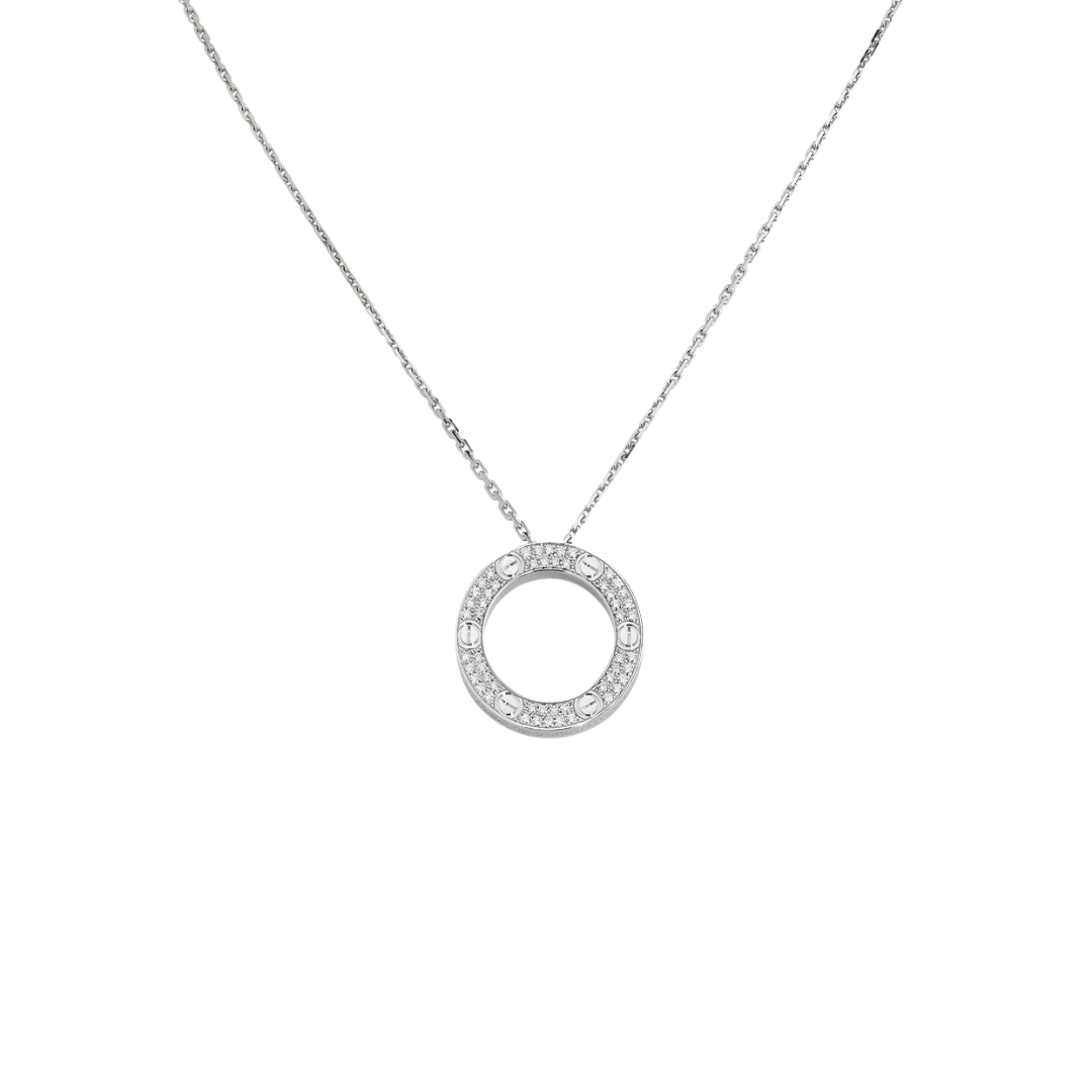 Cartier Love Pendant Paved Diamonds 18ct White Gold
