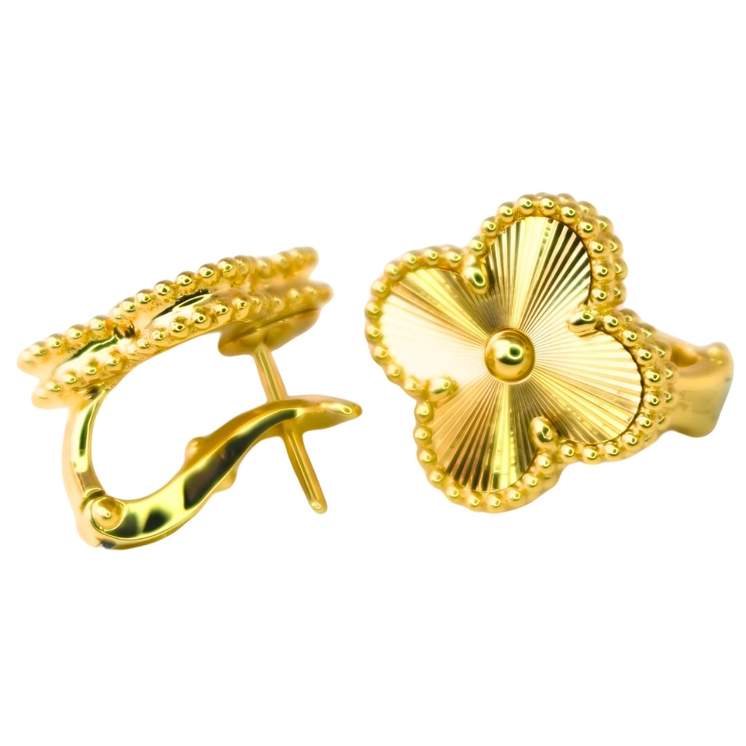 Van Cleef & Arpels Vintage Alhambra Earrings 18K Yellow Gold