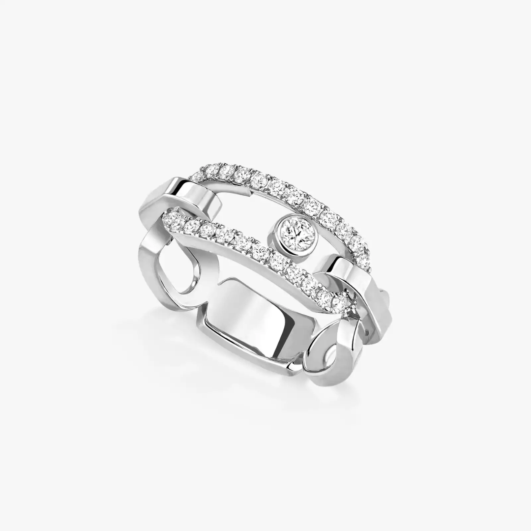 Move Link Diamond Ring 18ct Gold