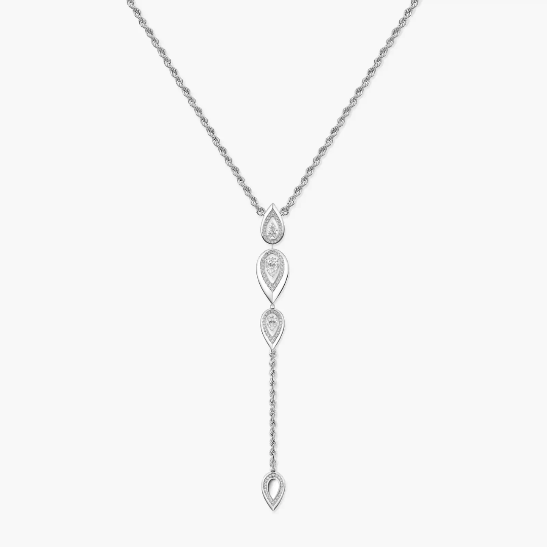 Fiery Tie Diamond Necklace 18ct Gold