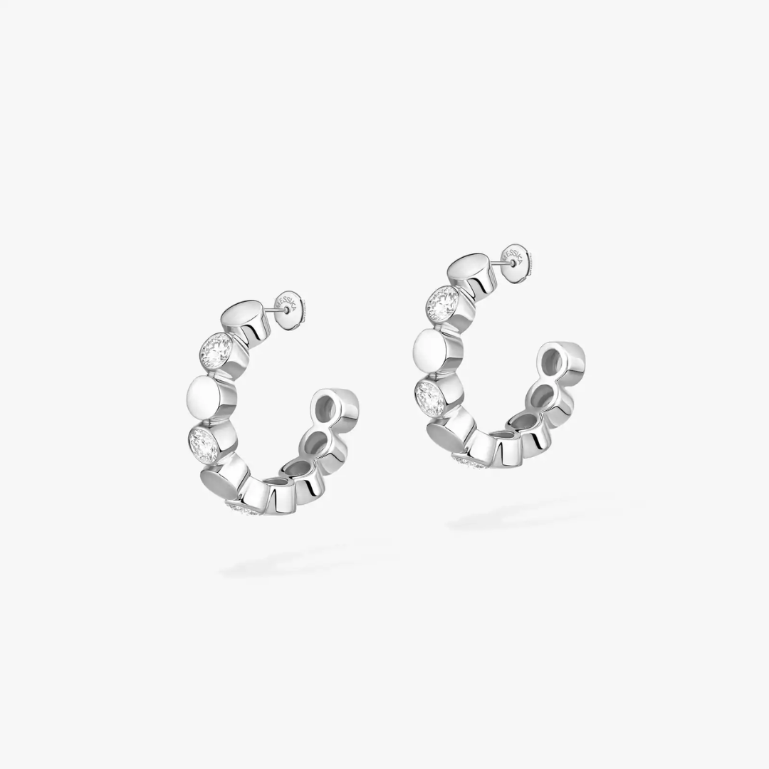 D-Vibes Mini Hoop Diamond Earrings 18ct Gold
