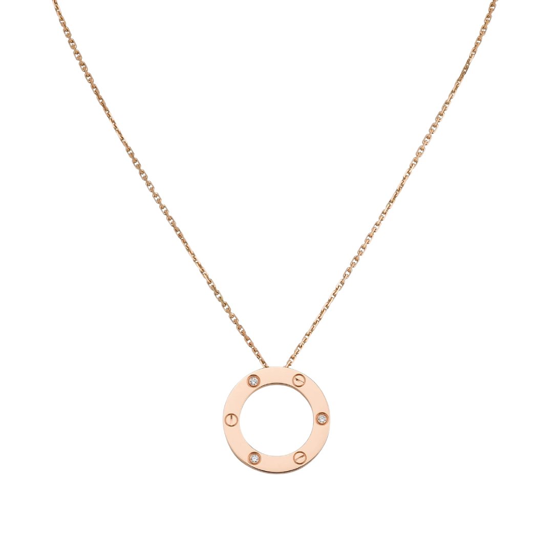 Cartier Love Pendant 3 Diamonds 18ct Rose Gold